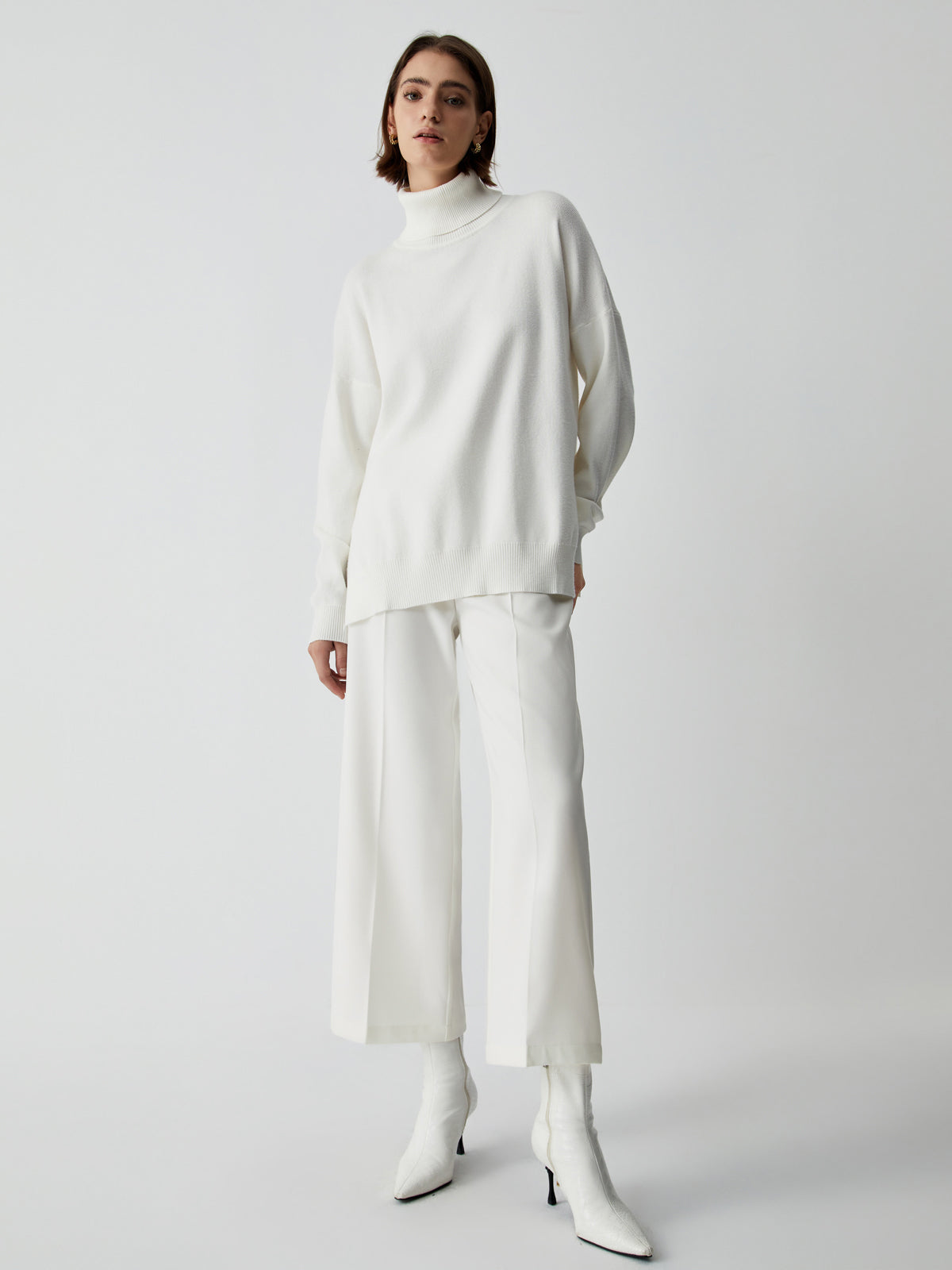 Semi-Sheer Wide Leg Culotte Pants