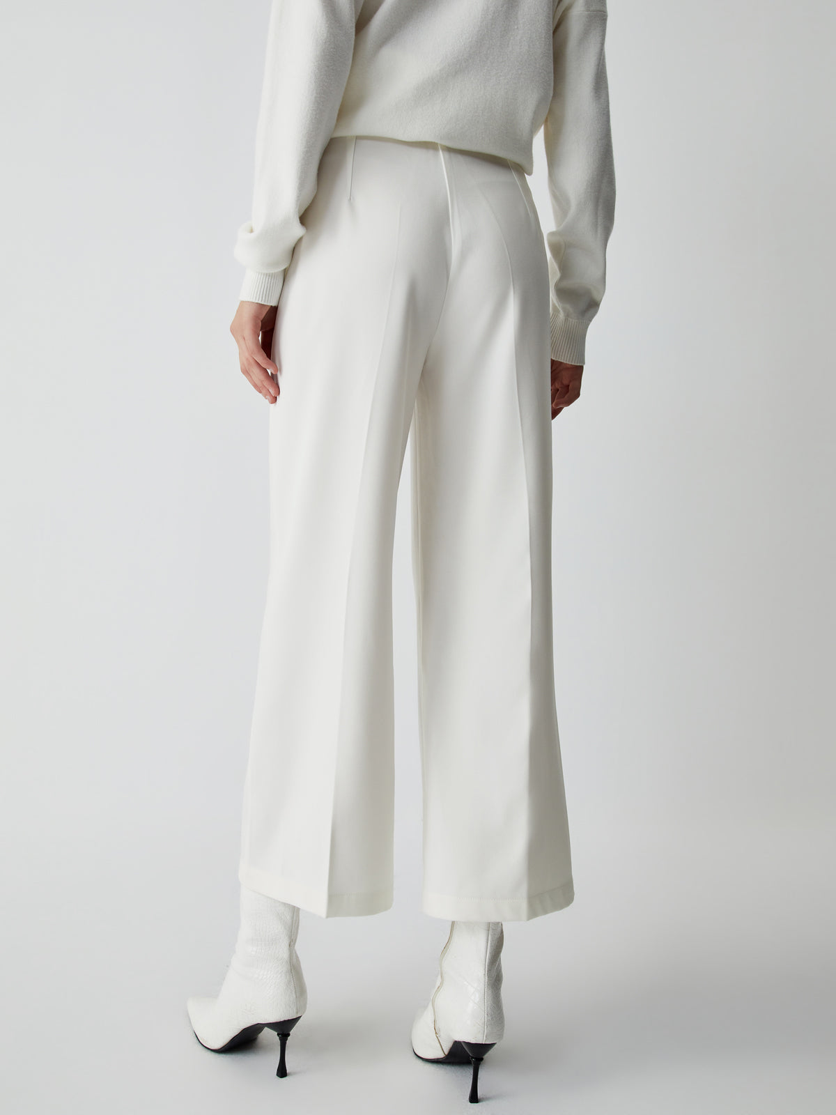 Semi-Sheer Wide Leg Culotte Pants