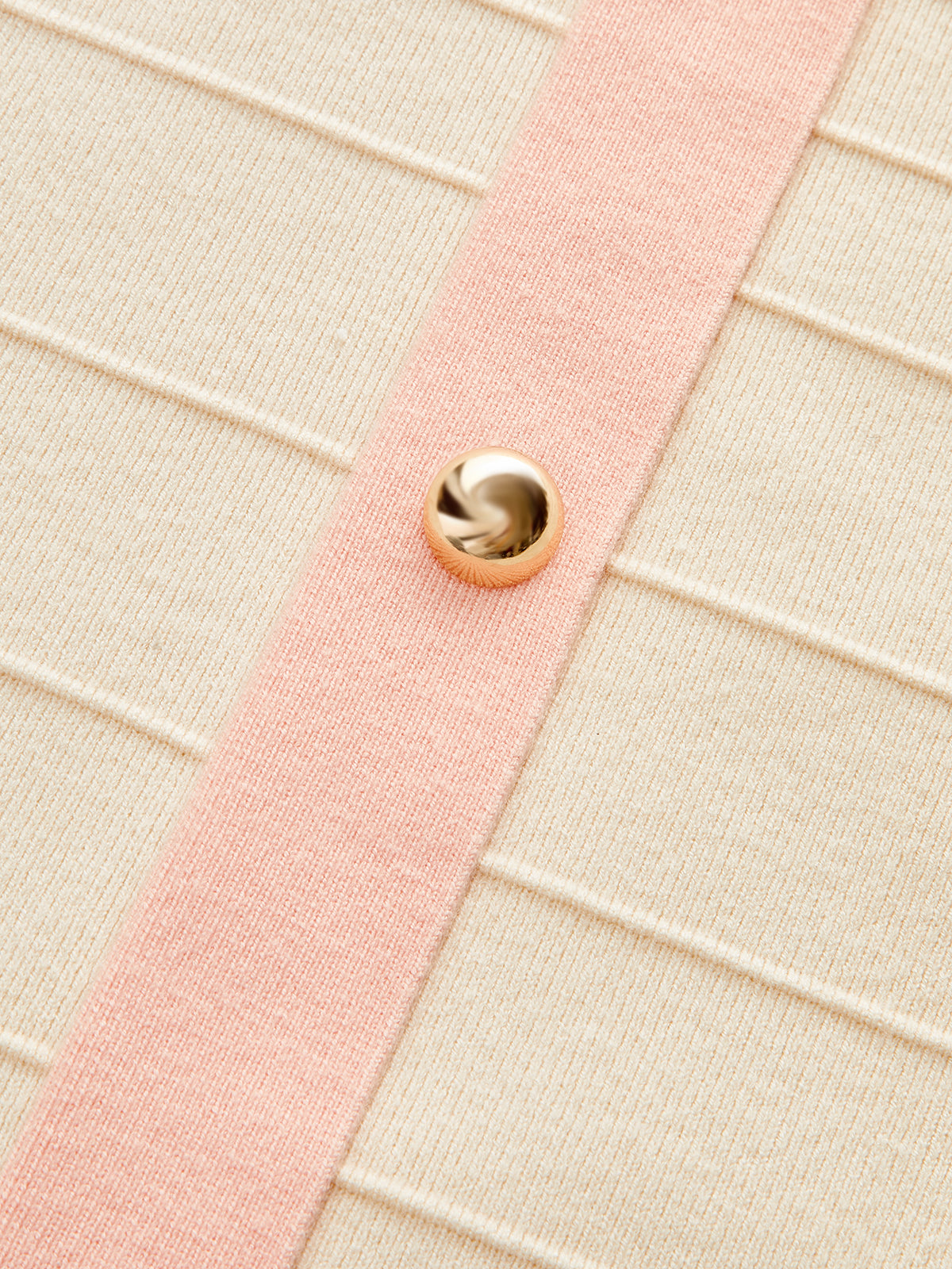 Color-Block Knit Midi Dress with Decor Button