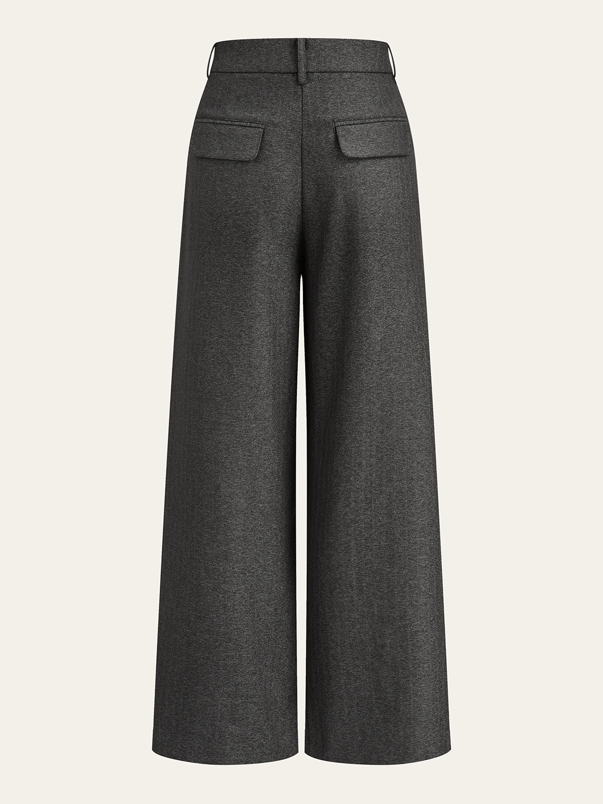High-Waisted Button-Front Wide-Leg Pants