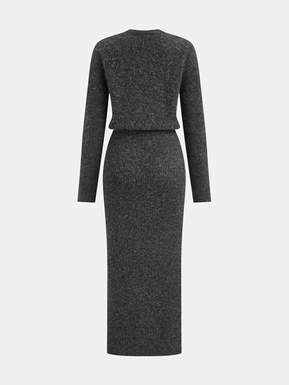 Wool-Blend Fuzzy Midi Dress