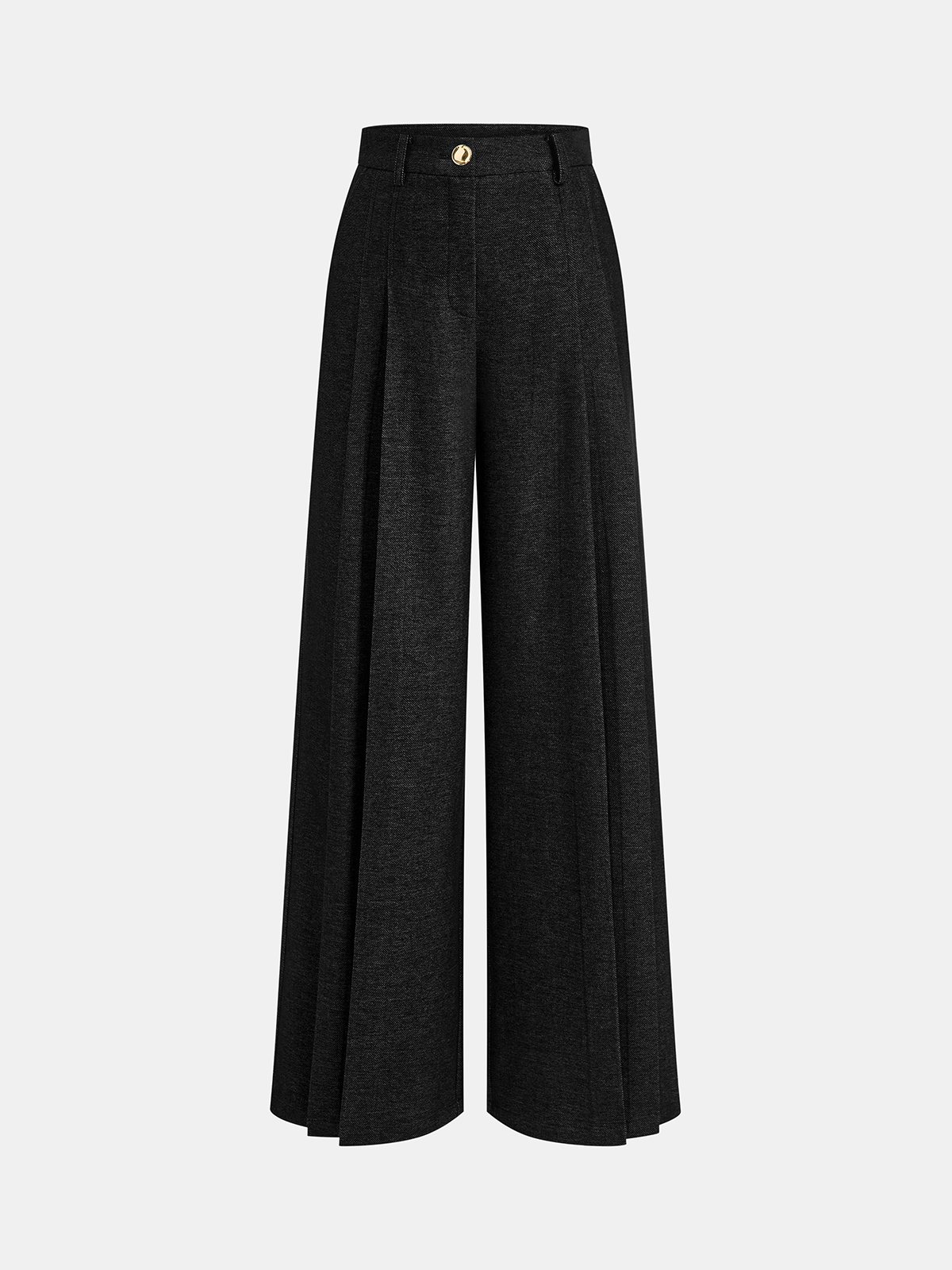 Mid-Waisted Pleated Wide-Leg Pants