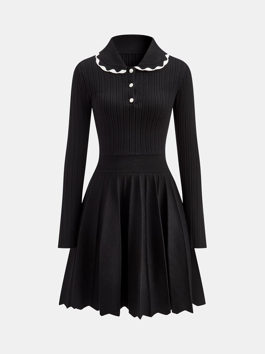 Ribbed Polo Dress