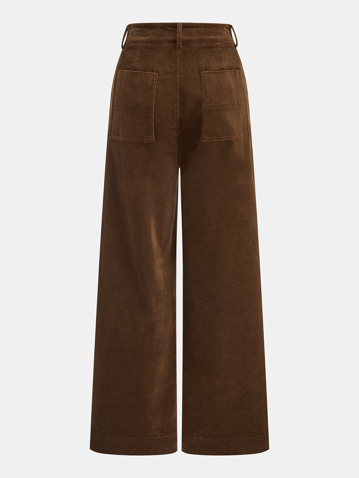 Mid-Waist Corduroy Wide-Leg Pants