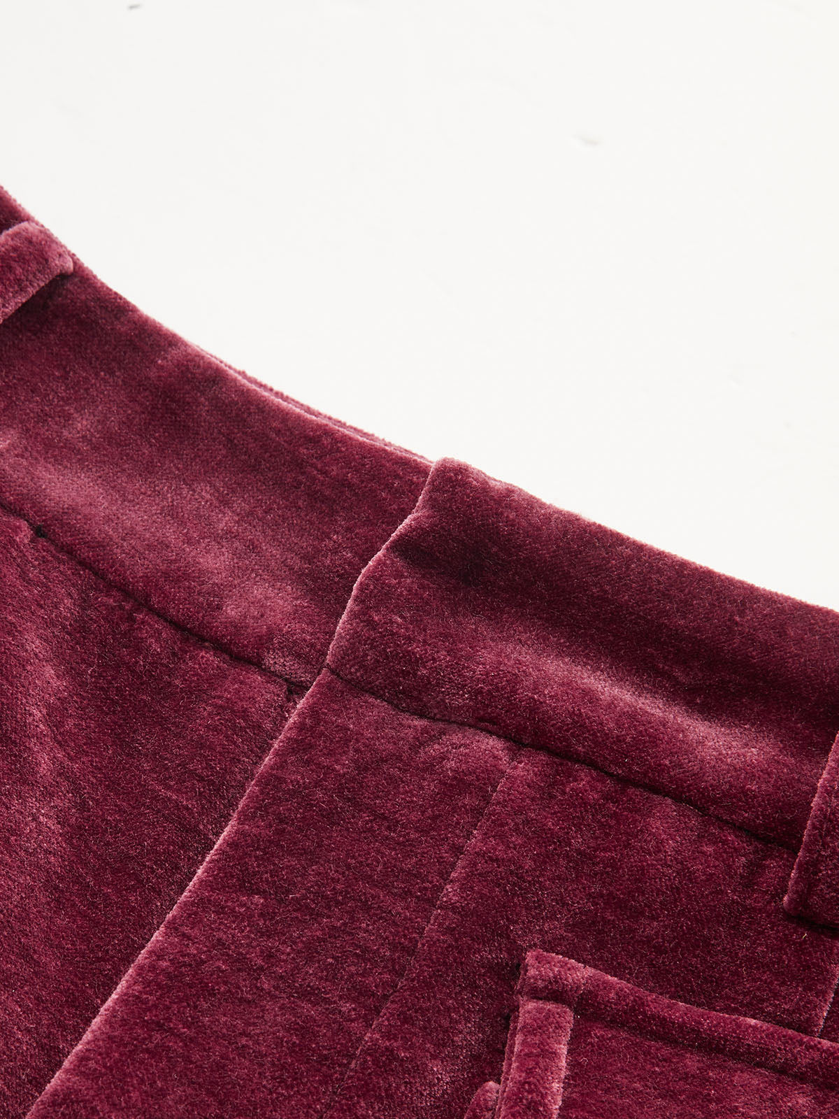Velvet Pocket Straight-Leg Pants