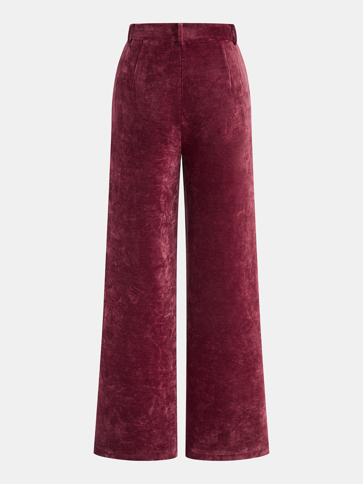 Velvet Pocket Straight-Leg Pants