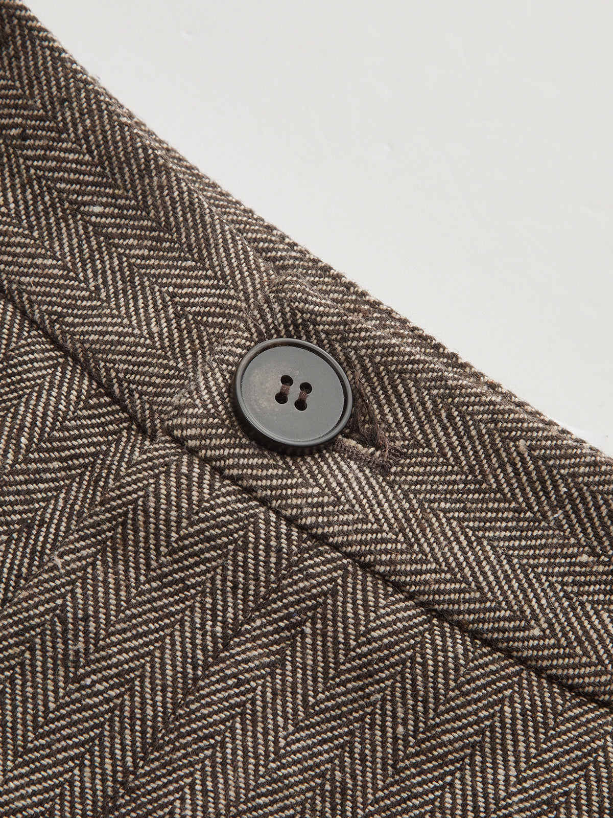 Mid-Waist Herringbone Curved-Leg Pants