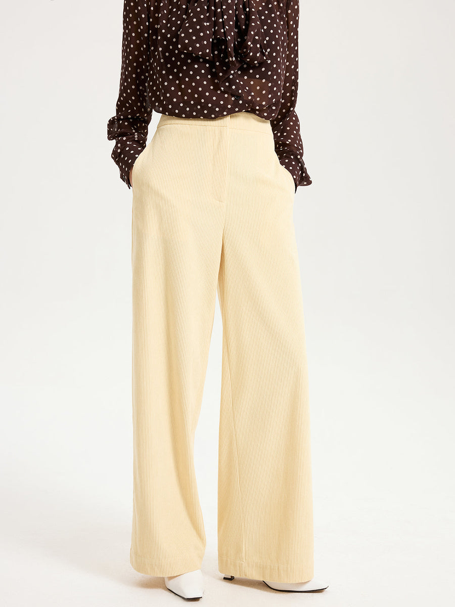 High-Waist Corduroy Wide-Leg Pants