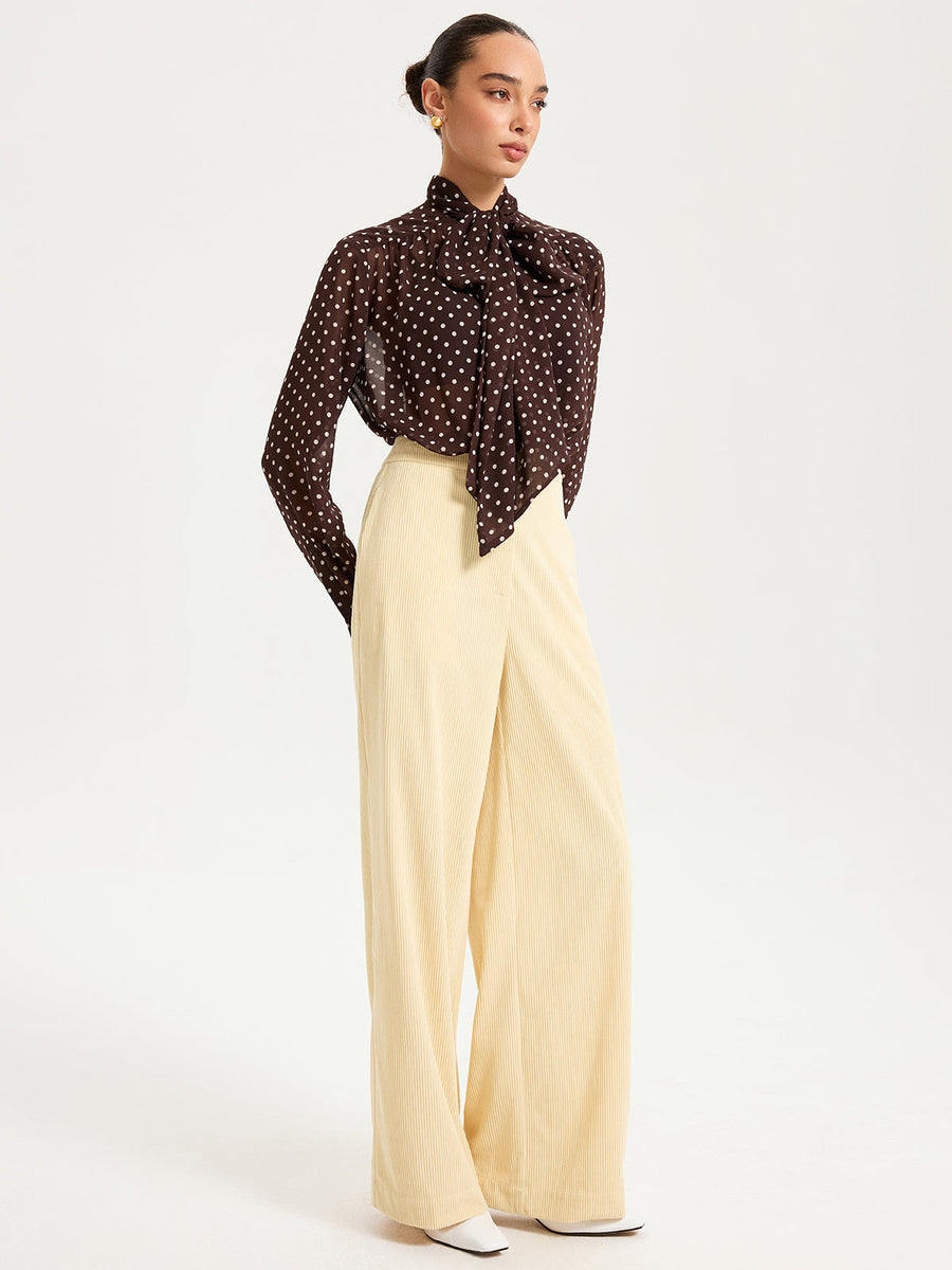 High-Waist Corduroy Wide-Leg Pants