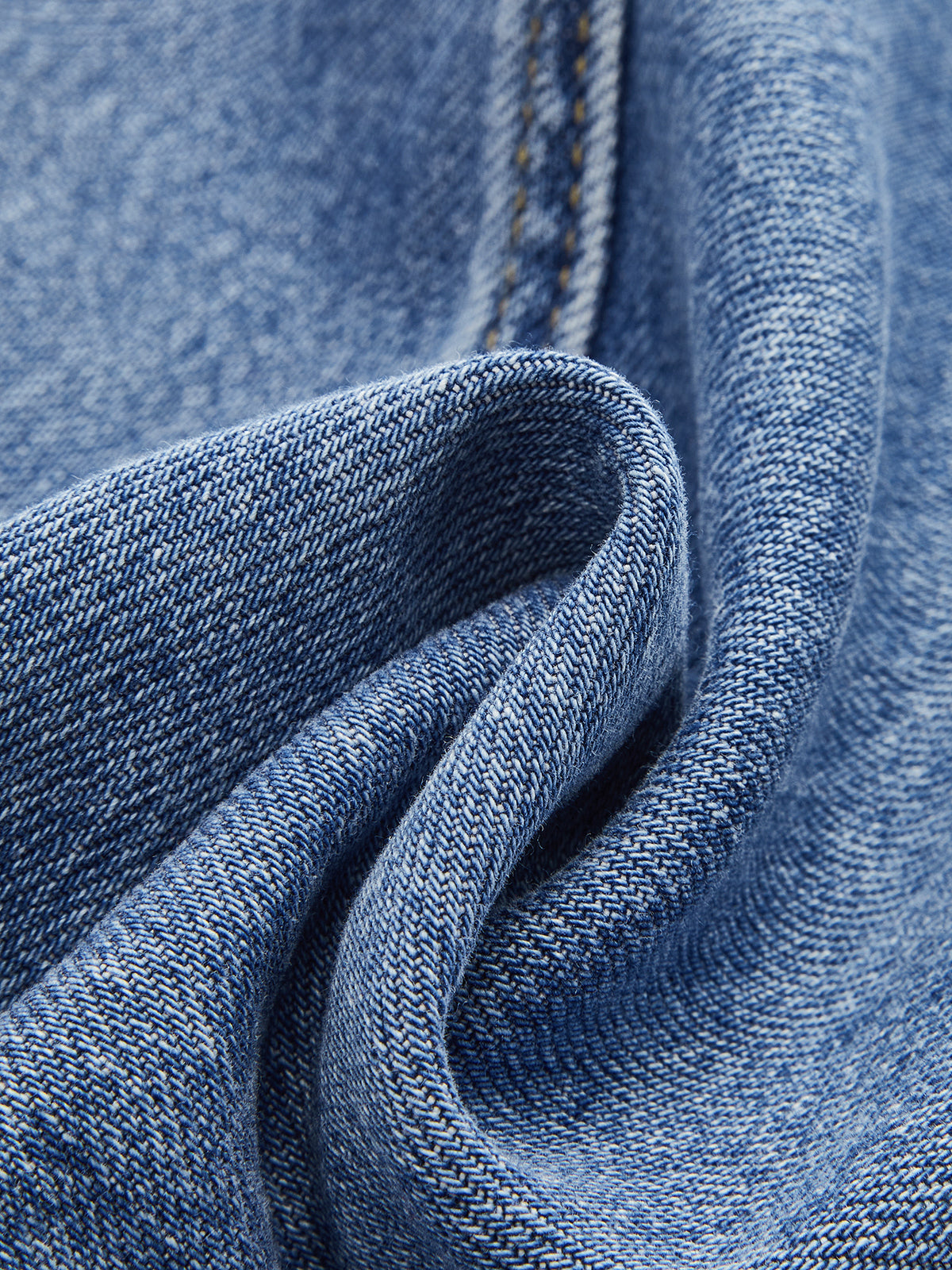 Denim Curved-Leg Jeans