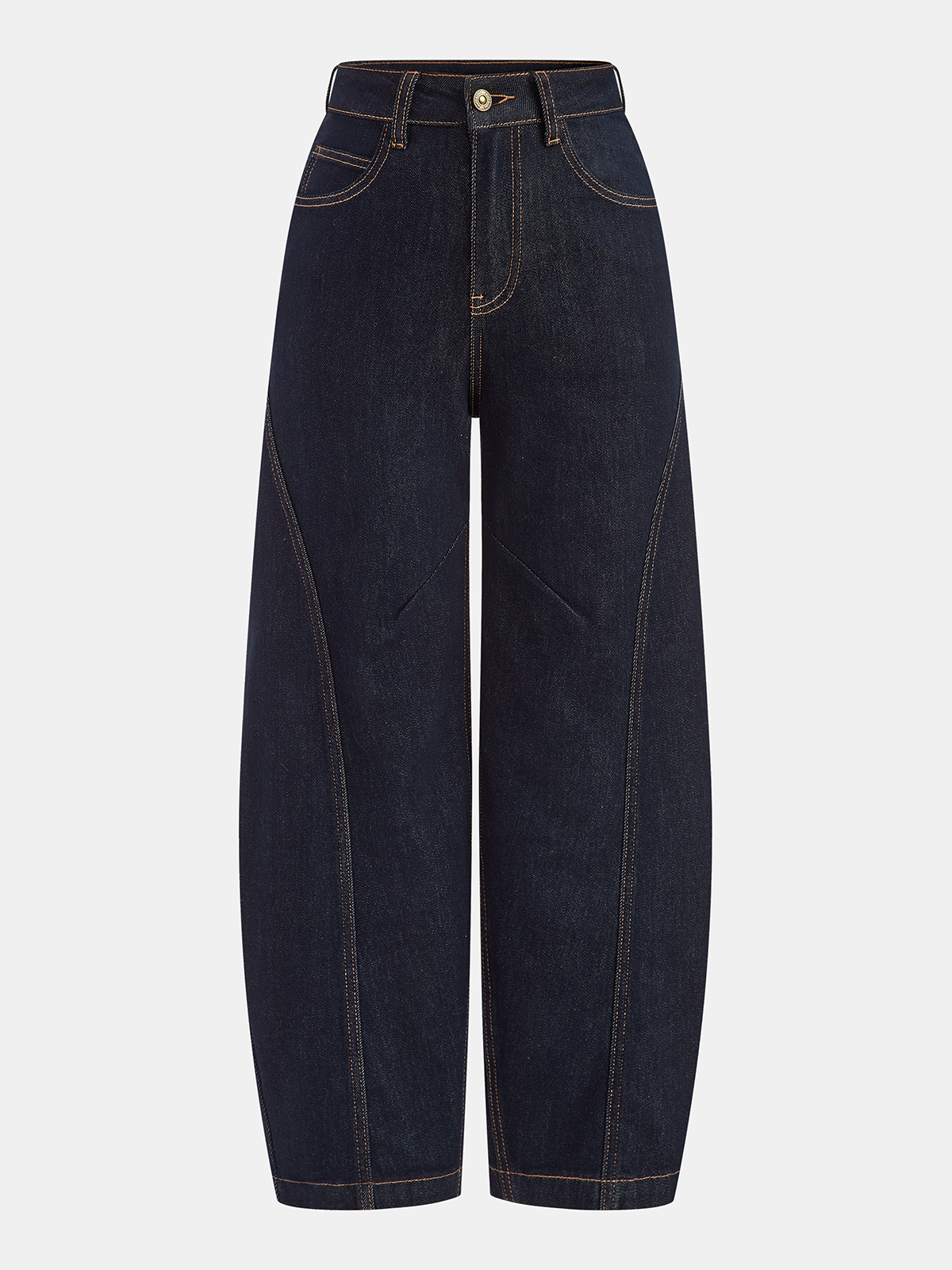 Denim Curved-Leg Jeans
