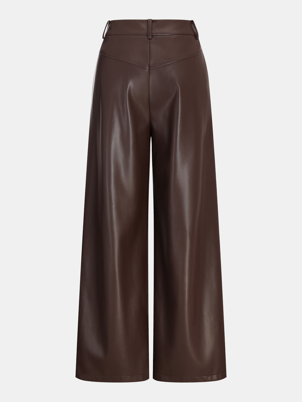 Faux Leather Wide-Leg Pants