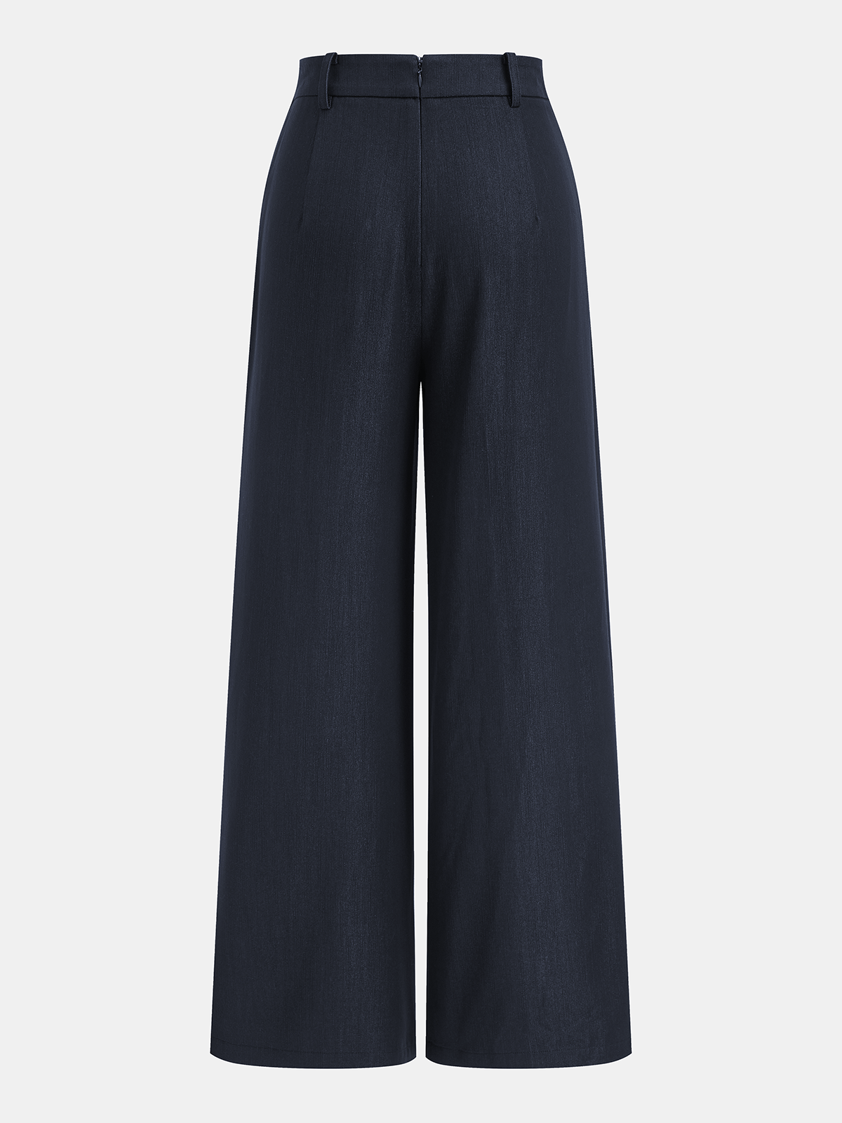 Asymmetric Buckle-Accented Wide-Leg Pants