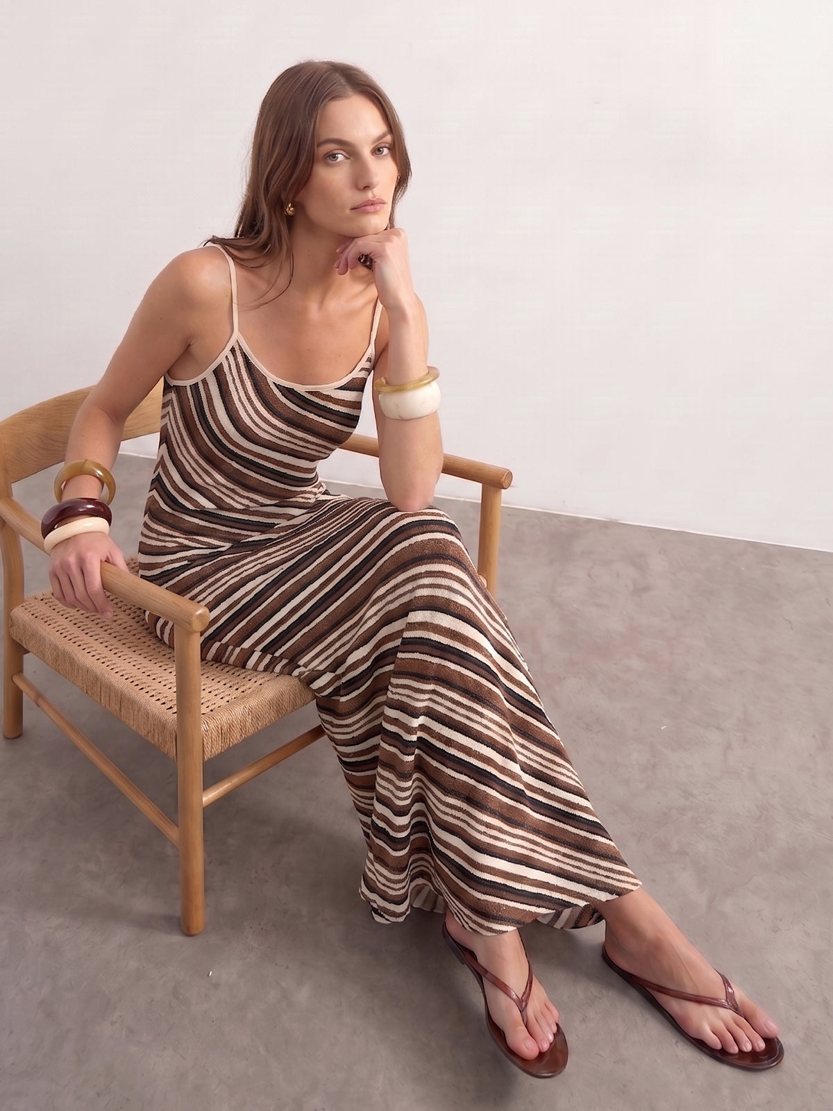 Striped Cami Knit Maxi Dress