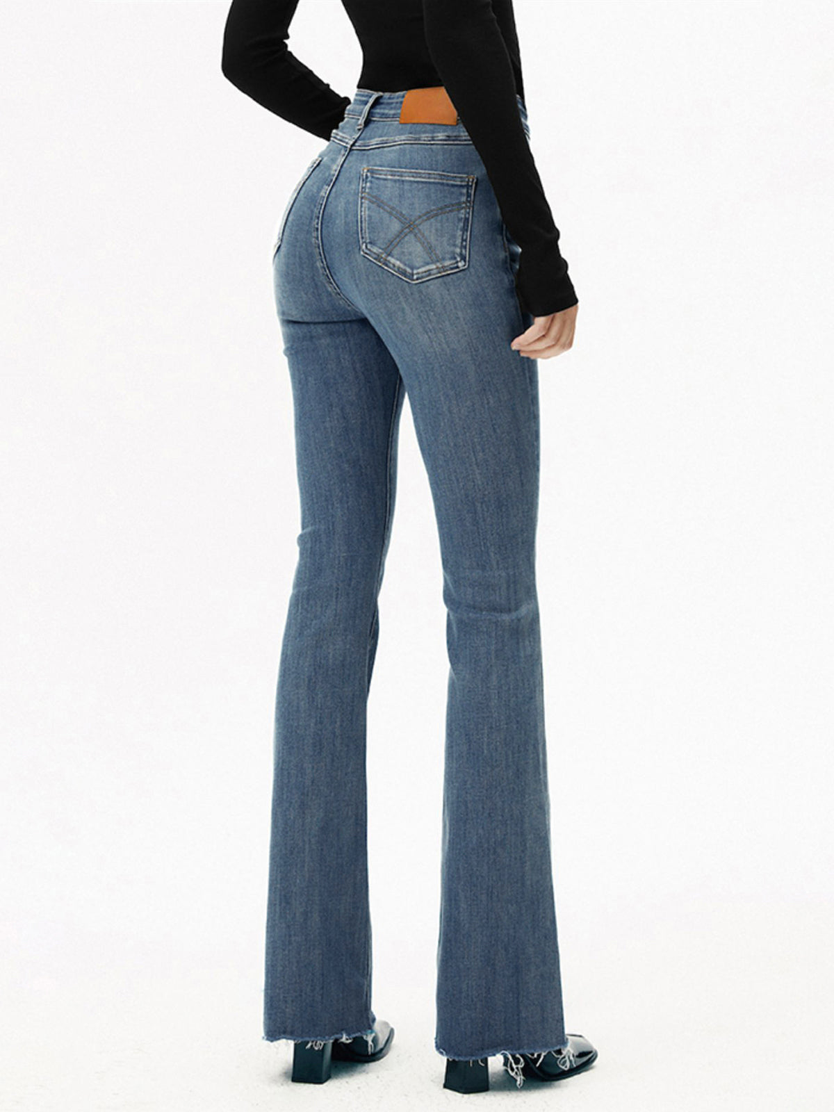 Upgraded | High-Waist Curvy-Hip Bootcut Jeans