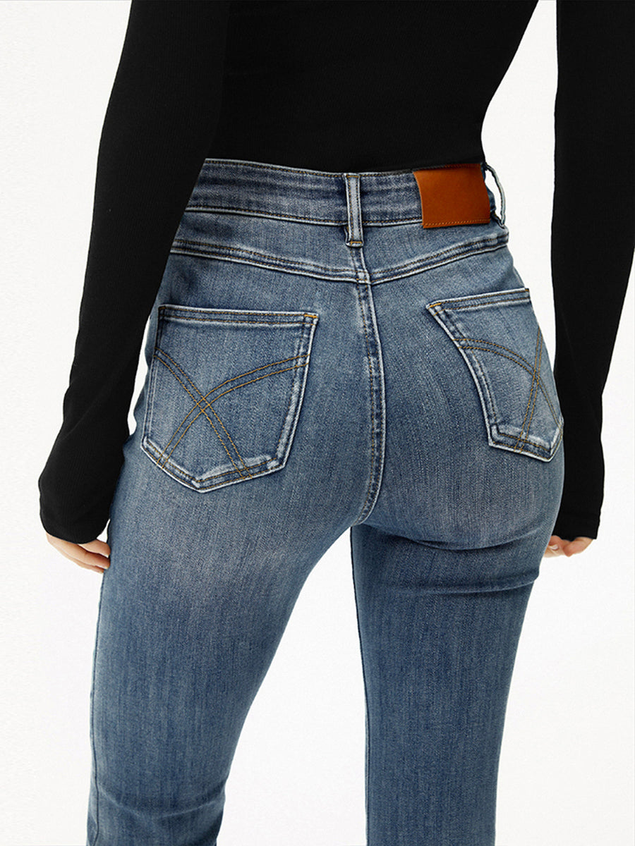 Upgraded | High-Waist Curvy-Hip Bootcut Jeans