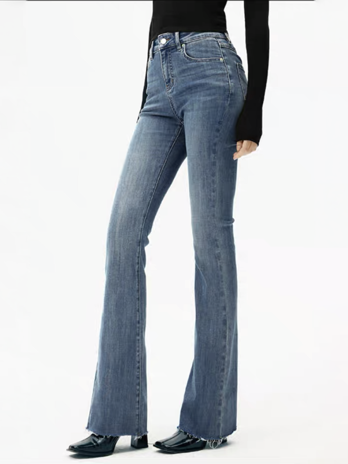Upgraded | High-Waist Curvy-Hip Bootcut Jeans