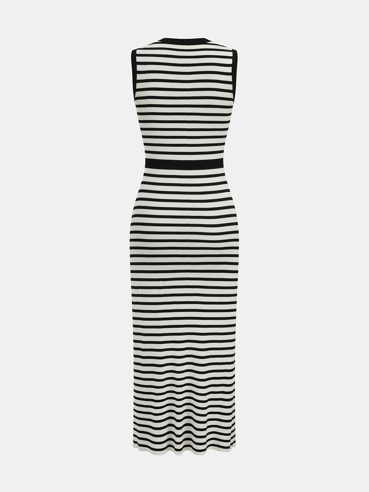 Striped Knit Bodycon Midi Dress