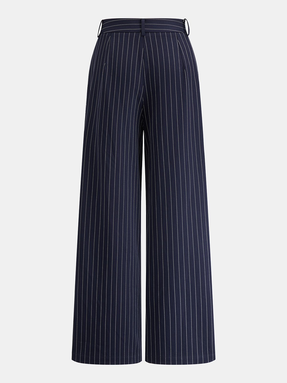 Wrap Overlay Pinstripe Wide Leg Pants