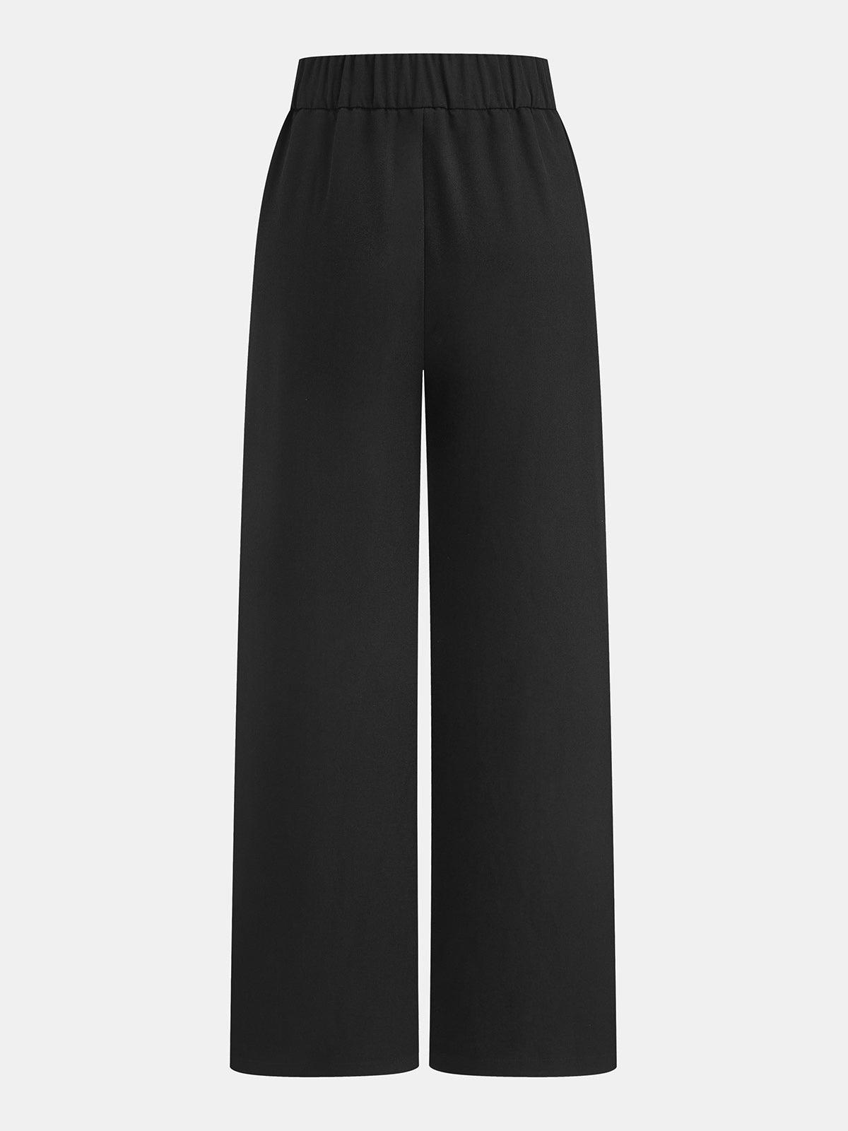 Metal Bar Detail Front Seam Straight Leg Pants