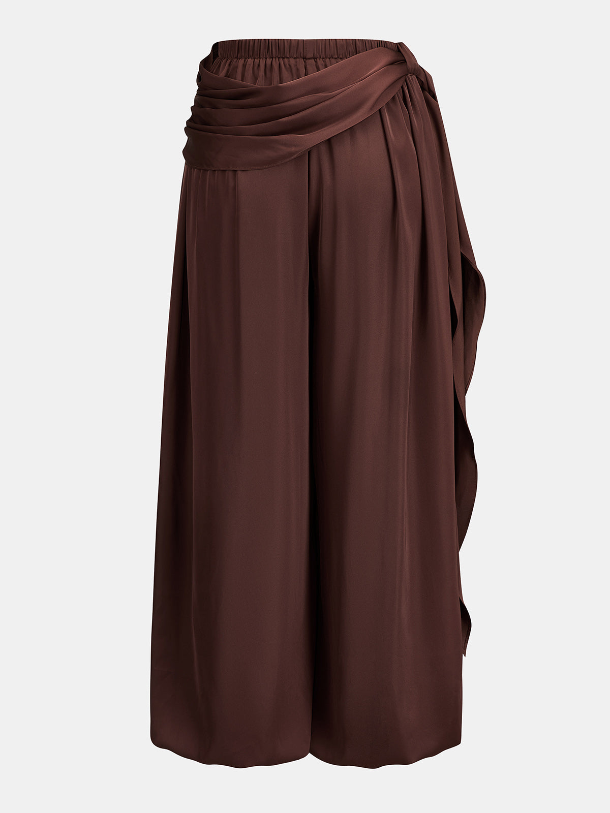 Draped Sash Elastic Waist Balloon Pants