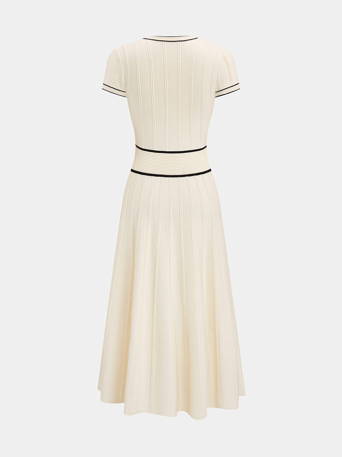 Short Sleeve Button Front Knit Midi Dress