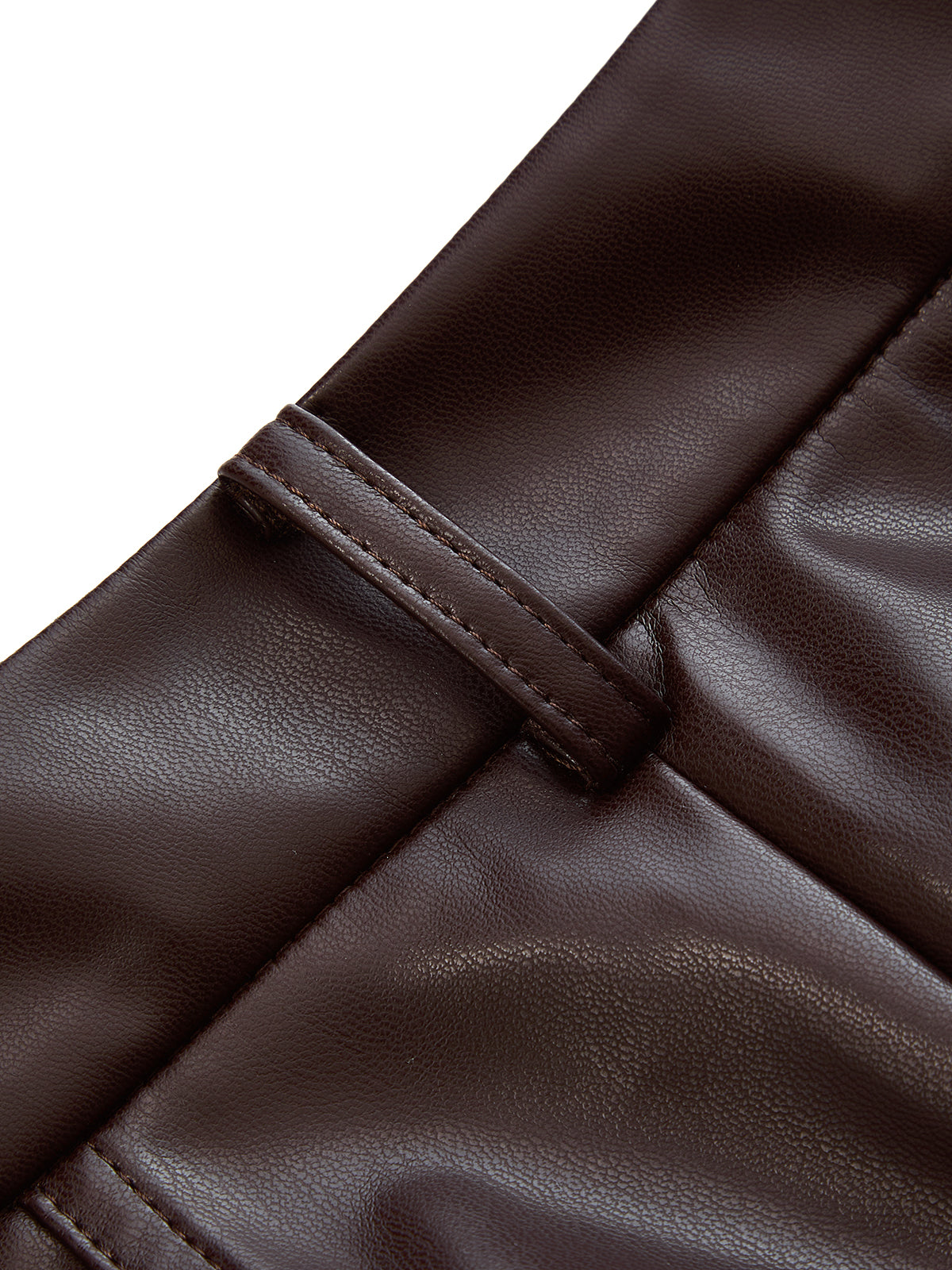 Seamed Faux Leather Cropped Straight Leg Pants