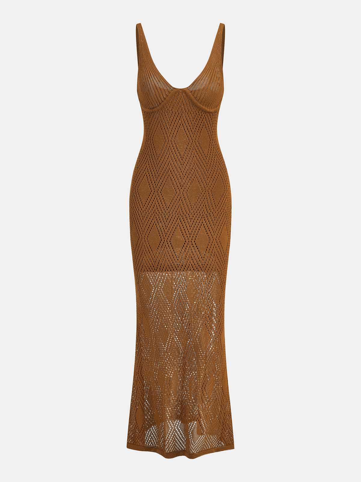 Diamond Knit Wrap Tie Midi Two Piece Dress