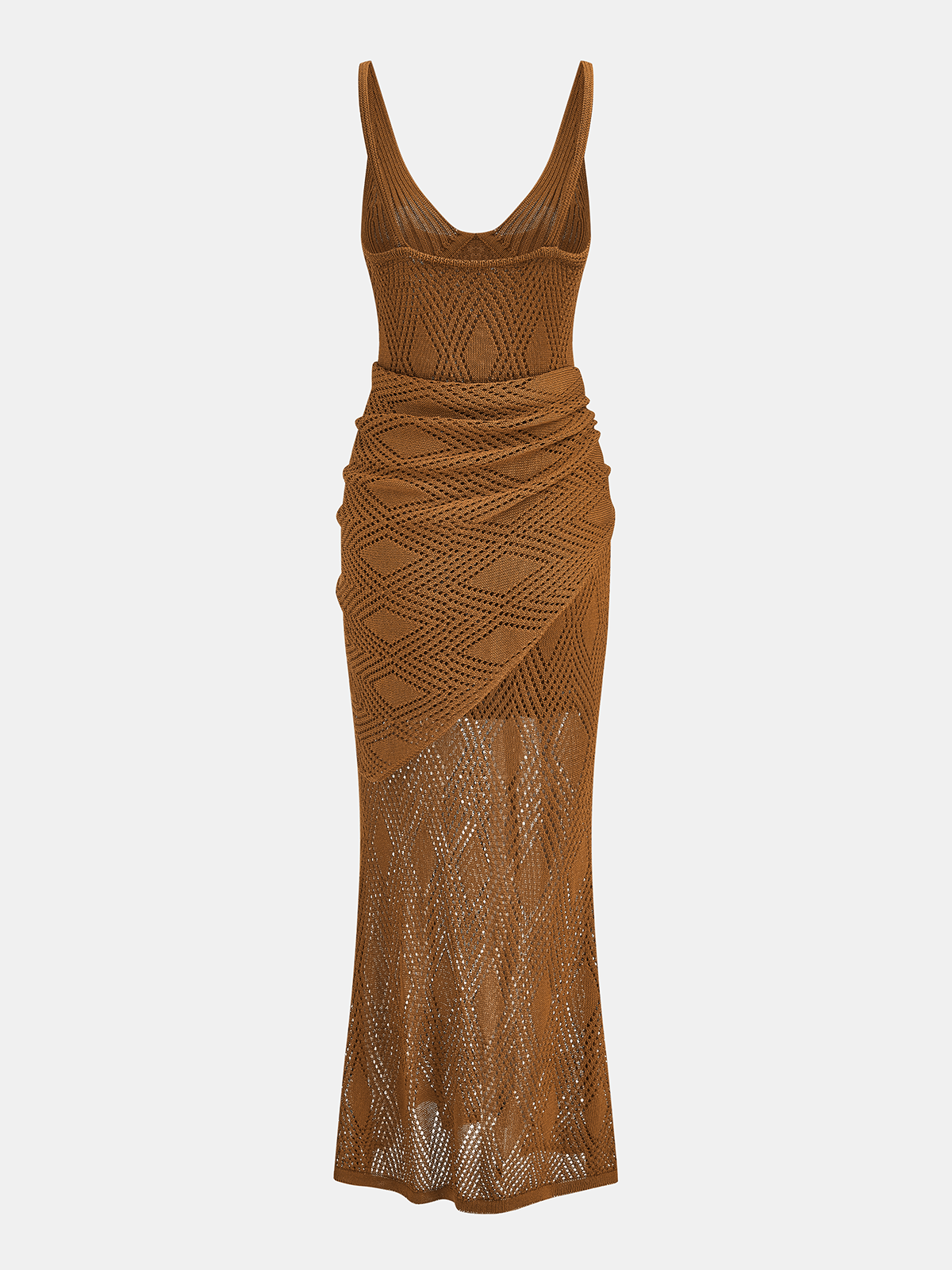 Diamond Knit Wrap Tie Midi Two Piece Dress