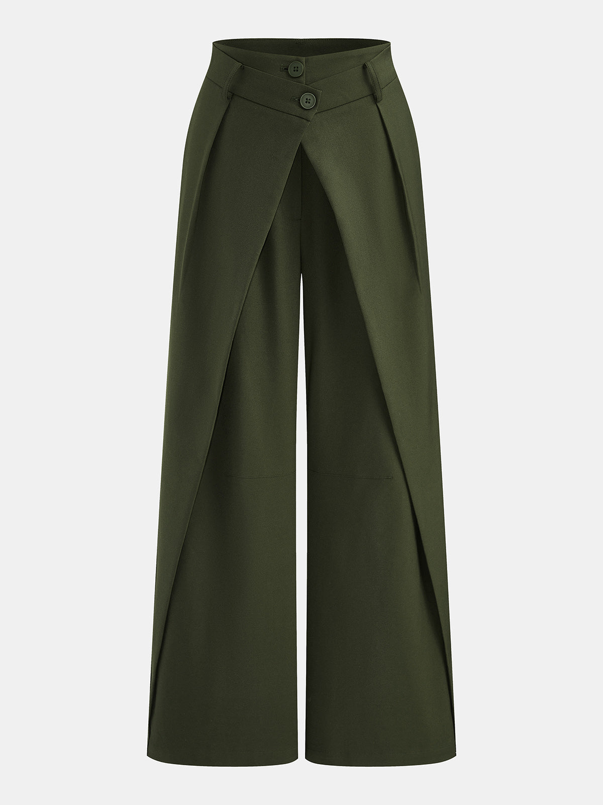 Cross Over Waist Wide Leg Pants