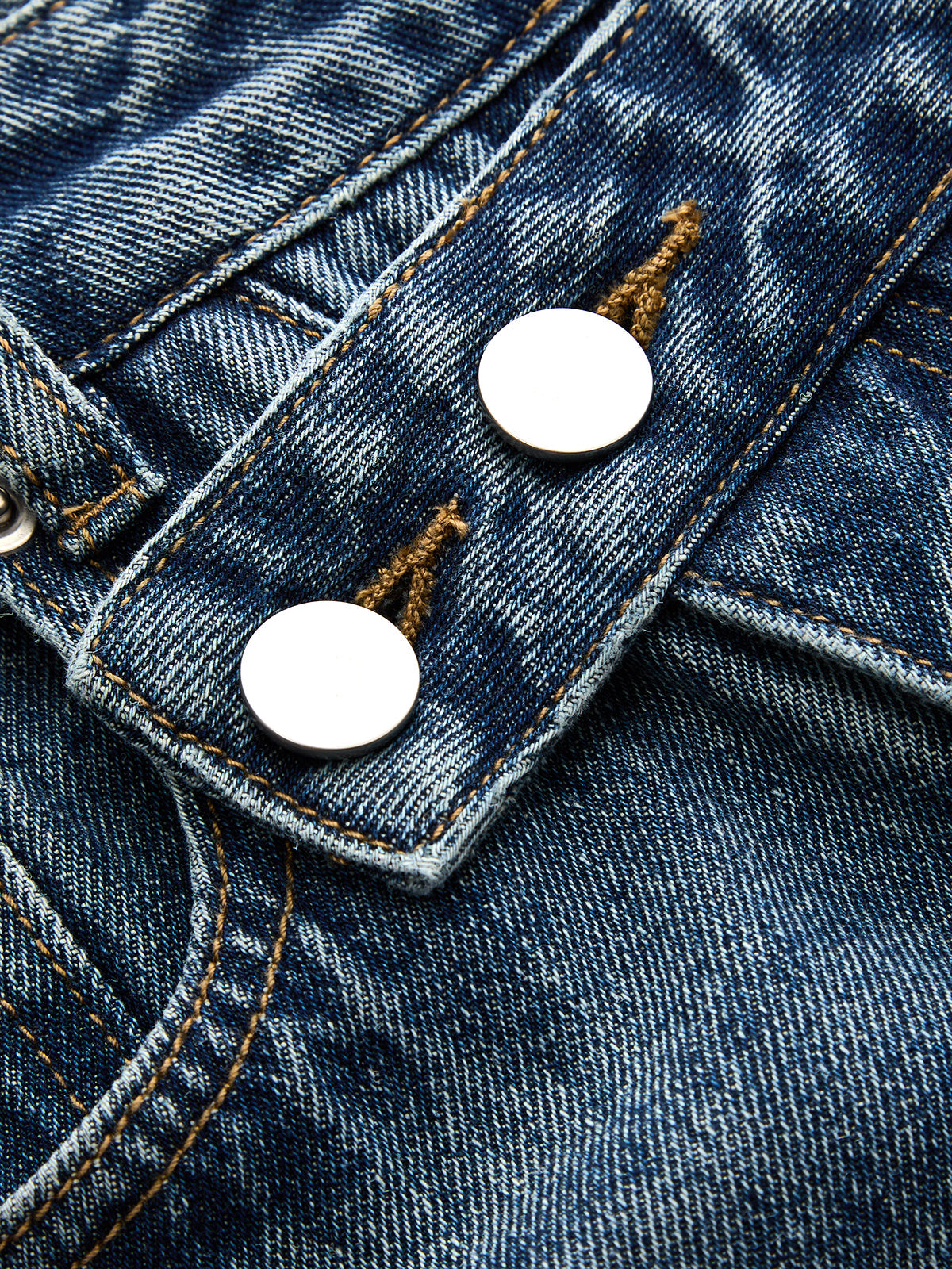 Asymmetric Waist Gradient‑Wash Wide‑Leg Jeans