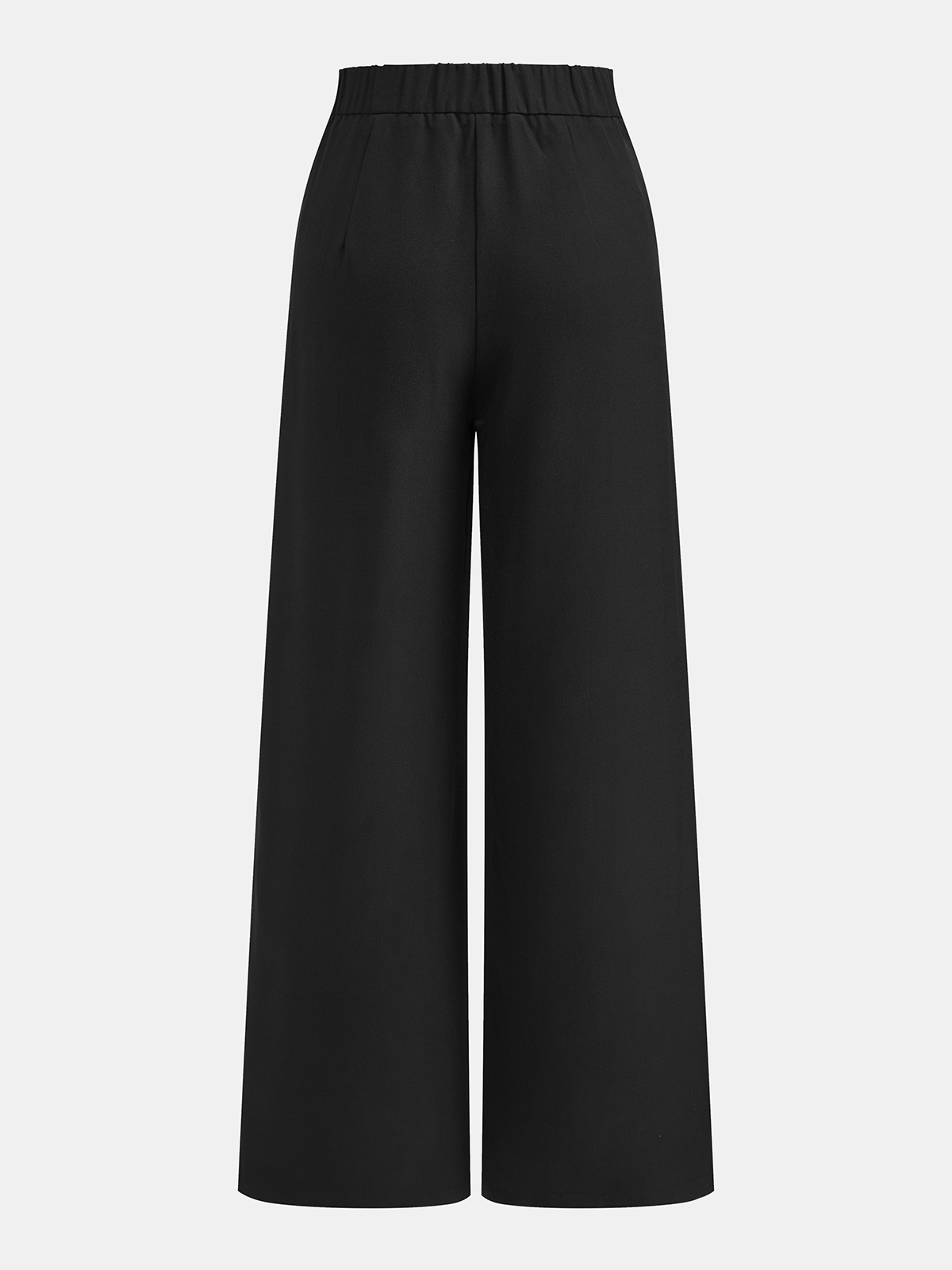 Metal Decor Pleated Straight Leg Pants