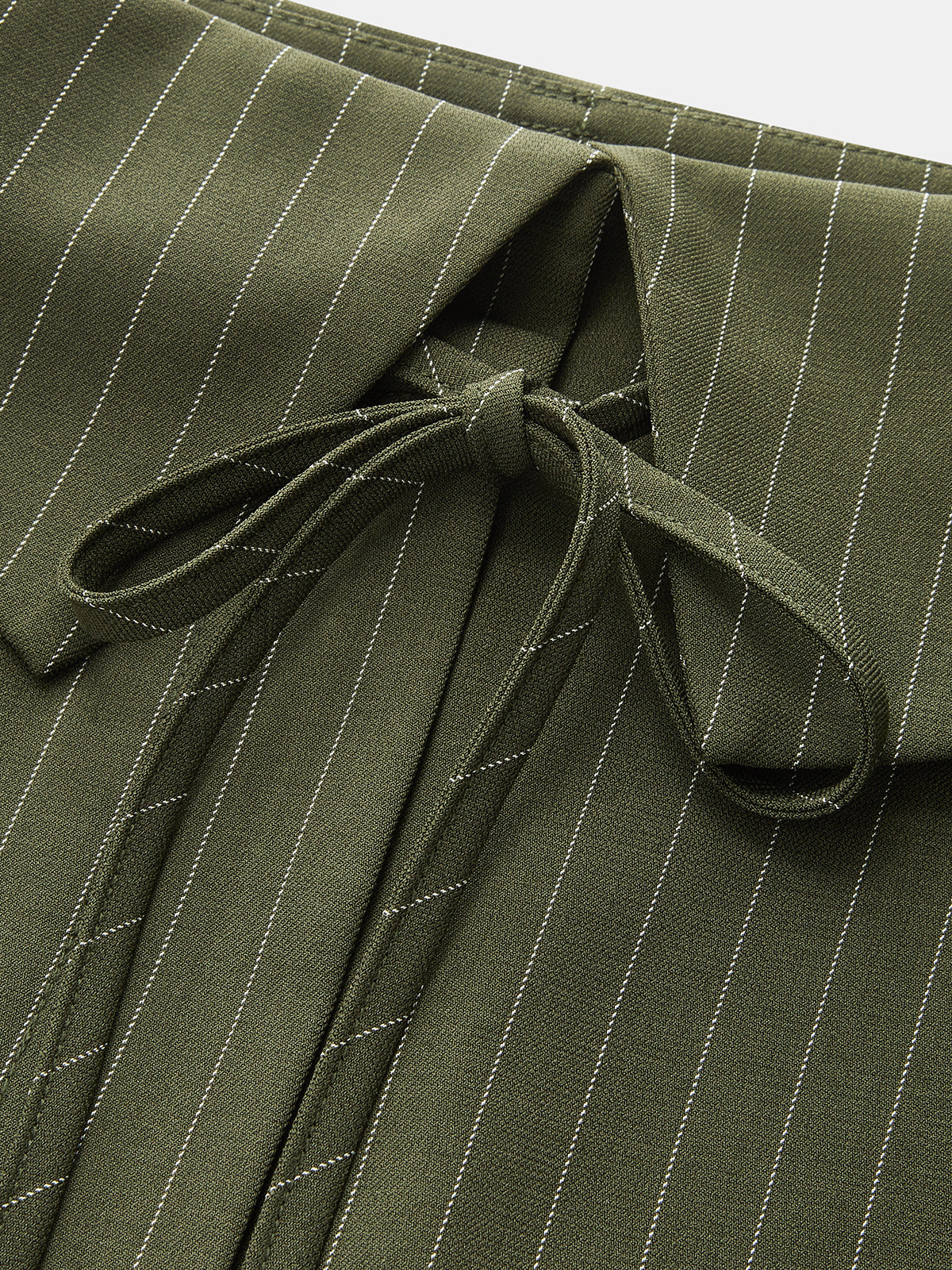 Fold‑Over Striped Wide Leg Pants