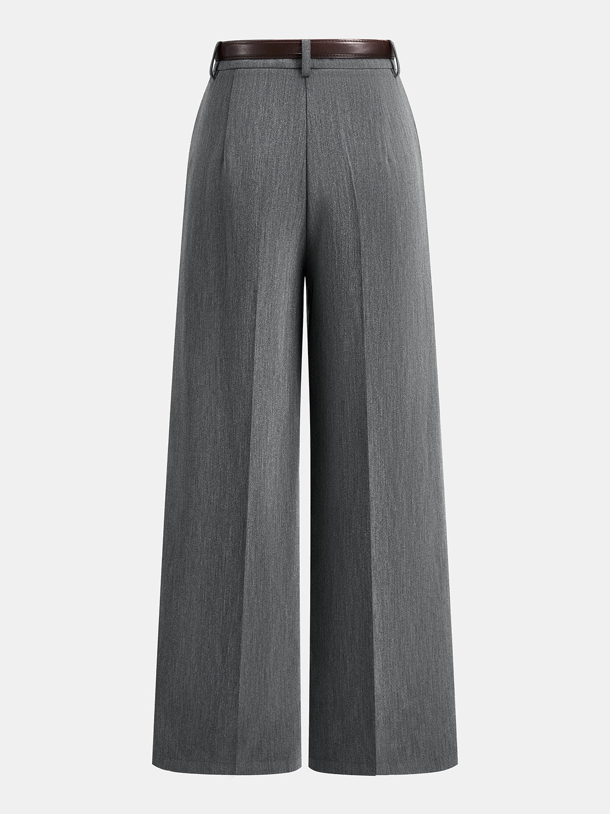 Tailored Pleated Belted Wide Leg Pants