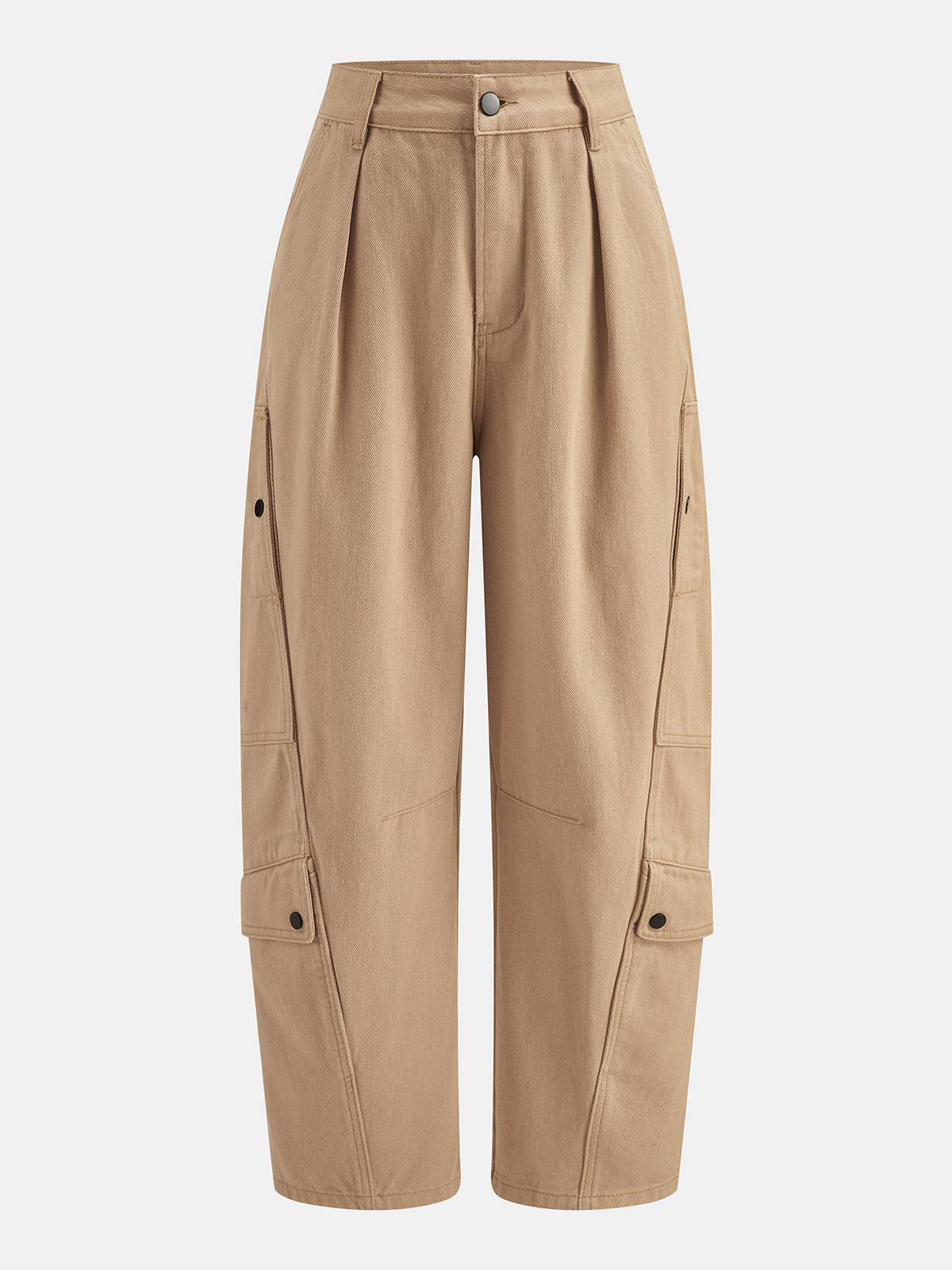 Barrel‑Fit Multi‑Pocket Cargo Jeans