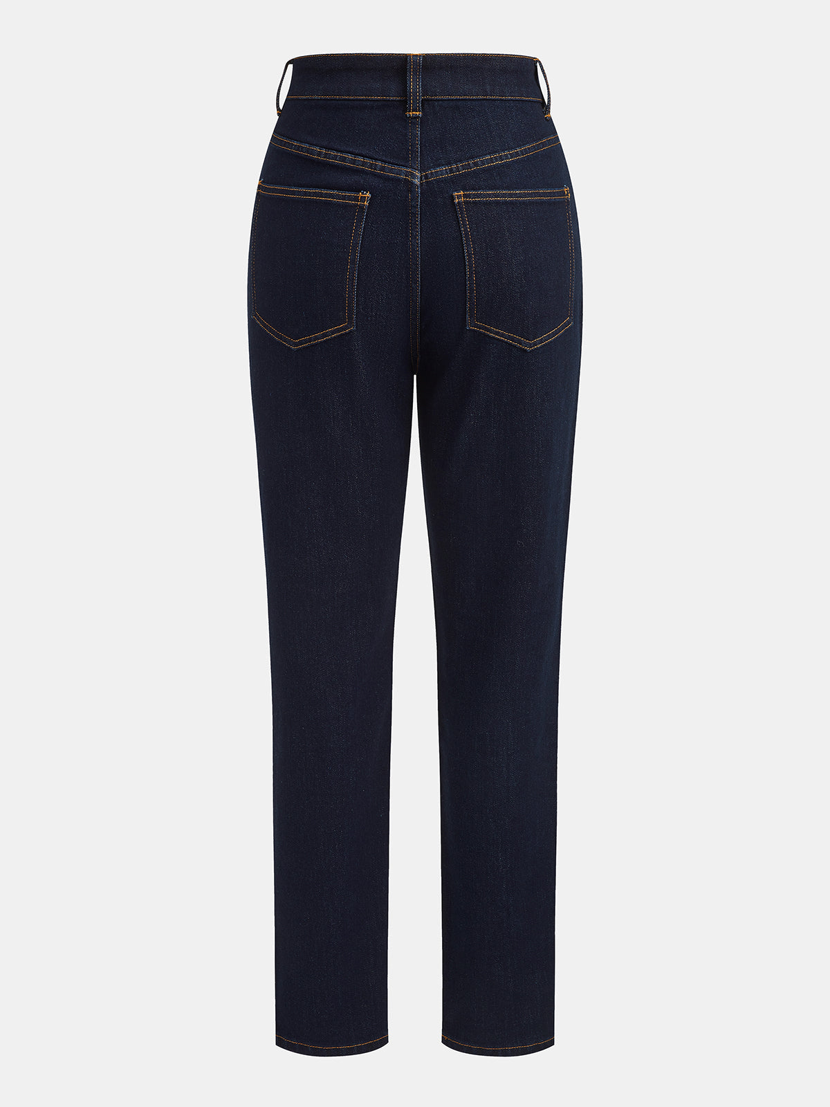 Classic Slim Straight‑Leg Denim Pants