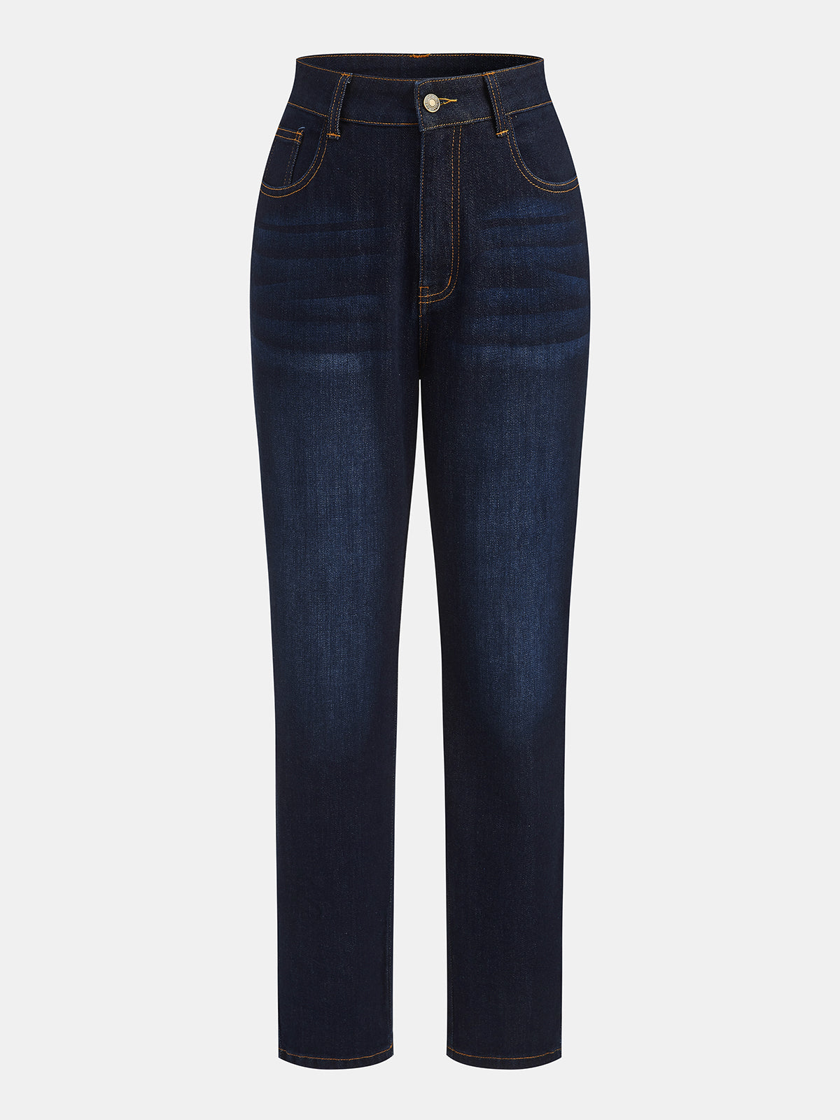 Classic Slim Straight‑Leg Denim Pants