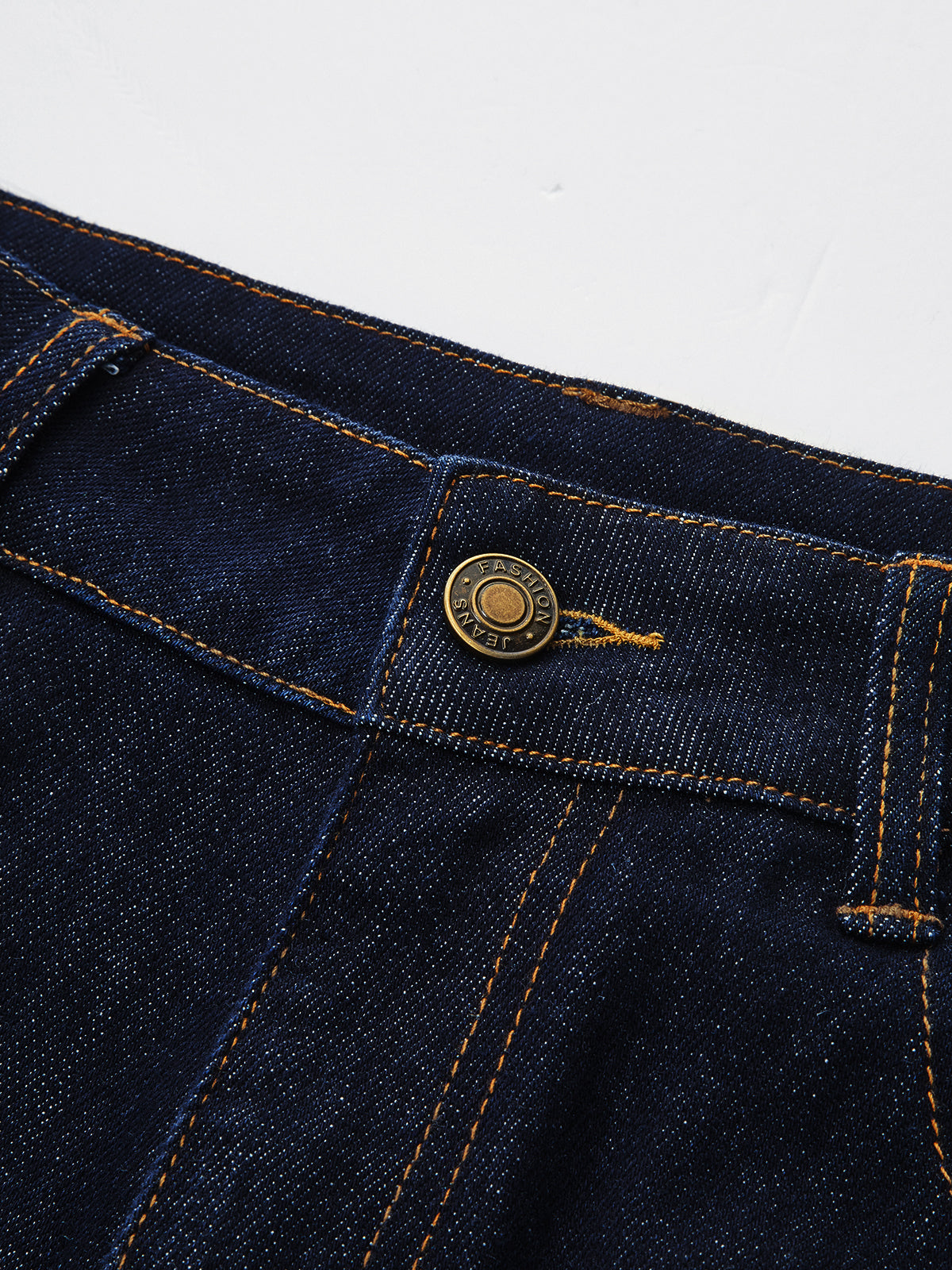 Classic Slim Straight‑Leg Denim Pants