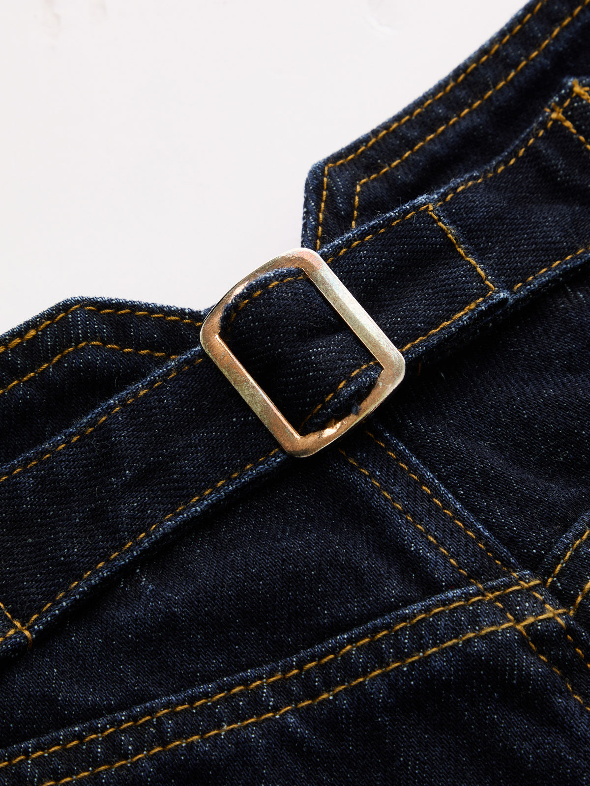 Back Buckle Metal Button Wide‑Leg Jeans