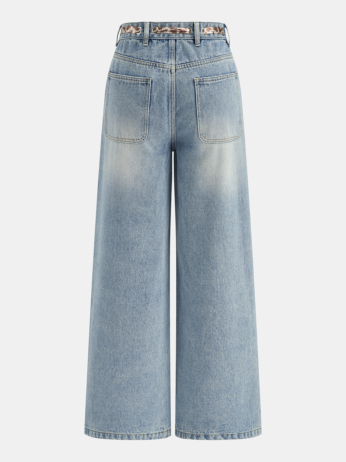 Scarf Tie Straight Leg Jeans