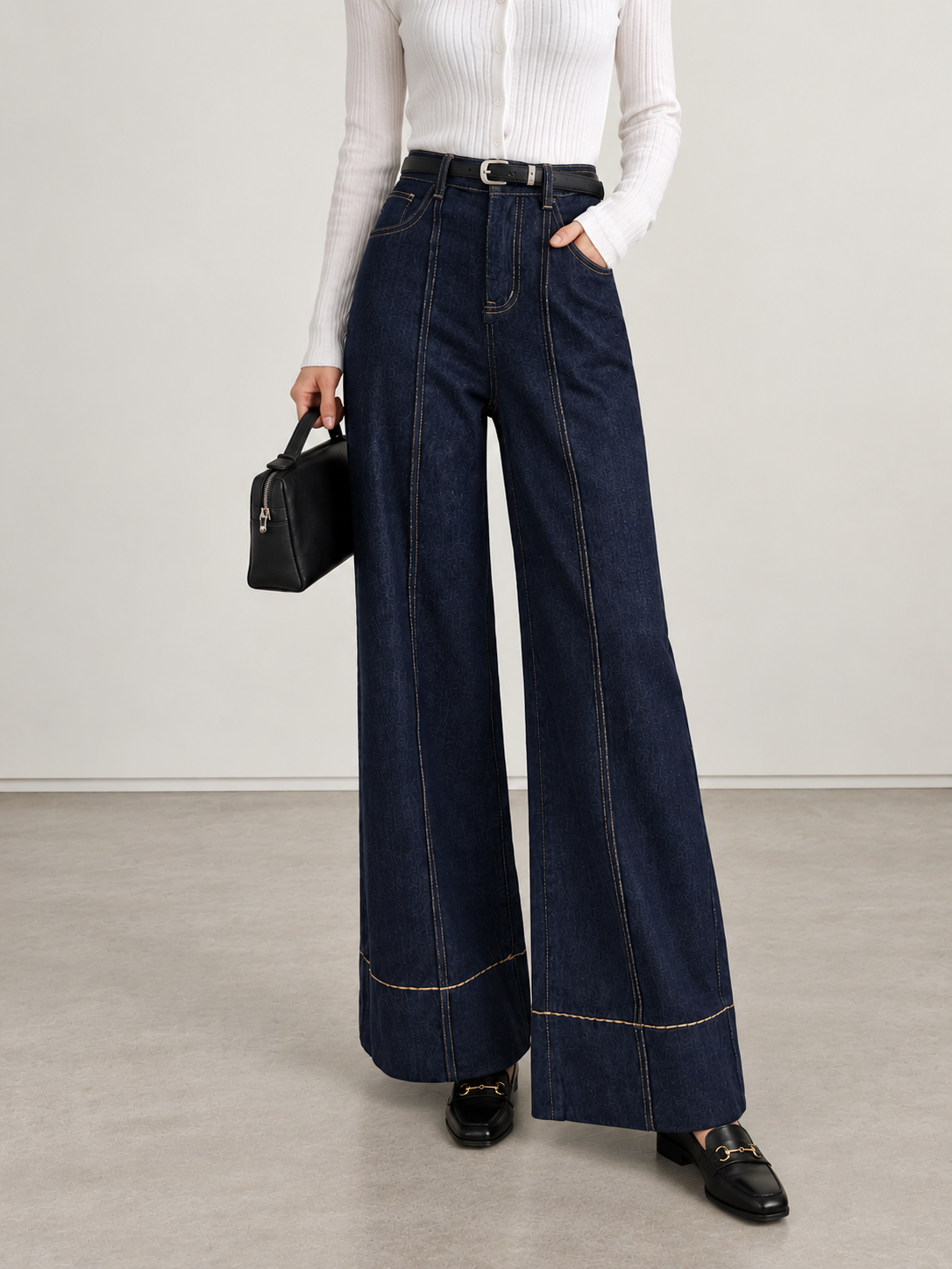 Wide Leg Denim Jeans
