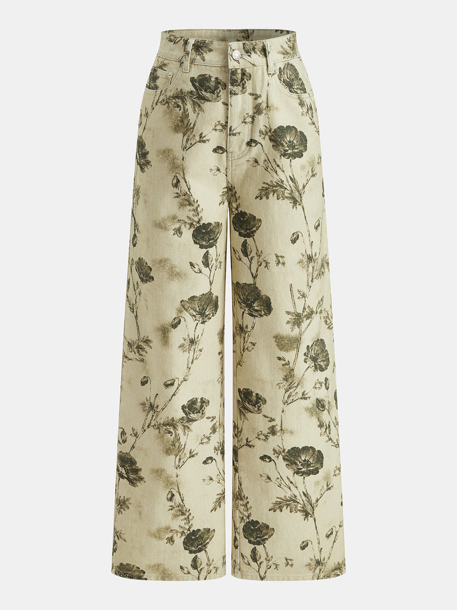Vintage Floral Straight Leg Jeans