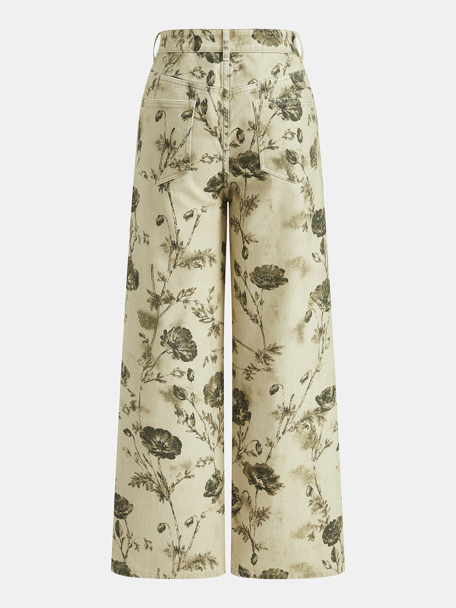 Vintage Floral Straight Leg Jeans