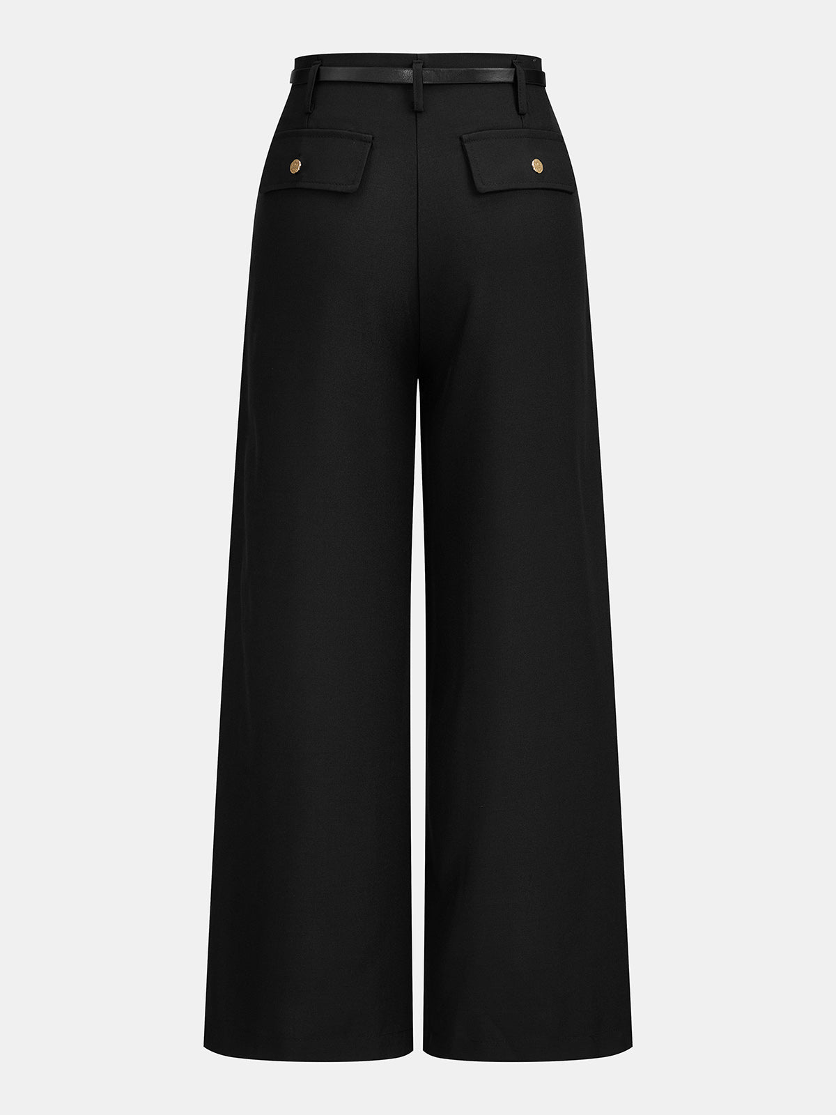 Chain‑Belt Decor Wide‑Leg Pants