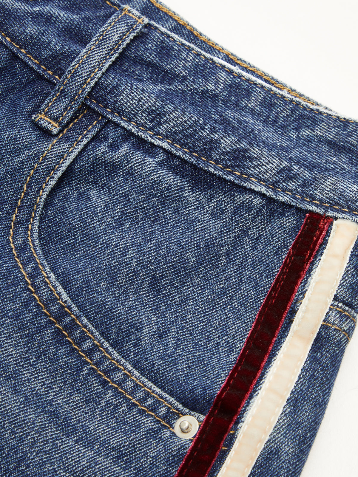 Side Tape Detail Wide‑Leg Jeans
