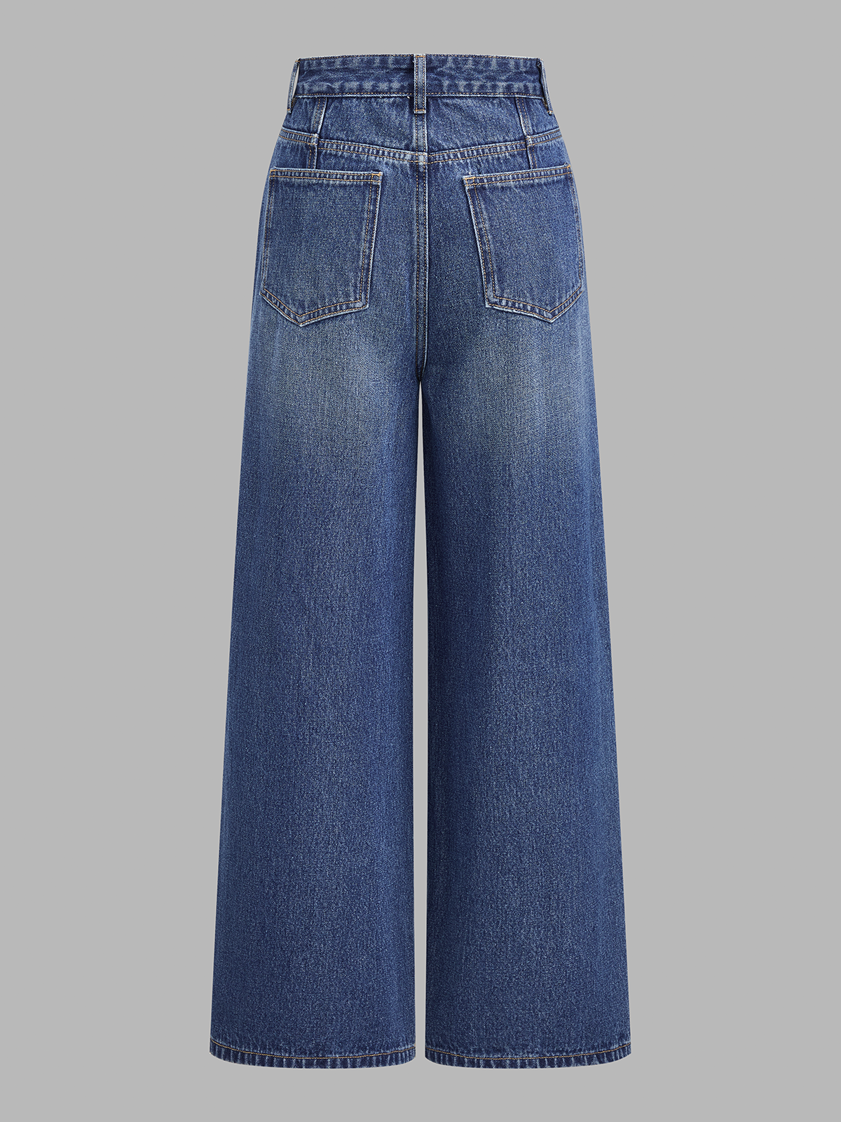 Side Tape Detail Wide‑Leg Jeans