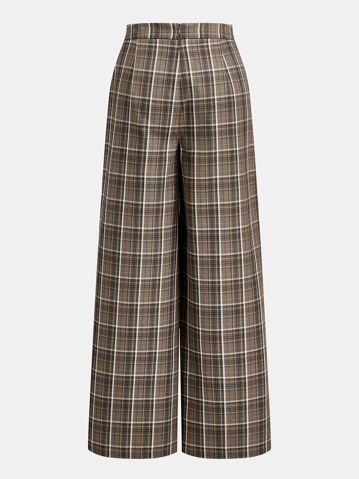 Plaid Side Stripe Straight Leg Pants