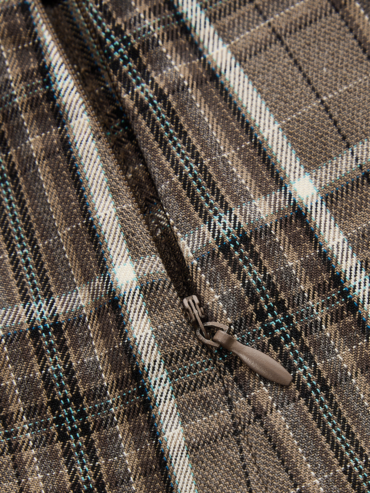 Plaid Side Stripe Straight Leg Pants