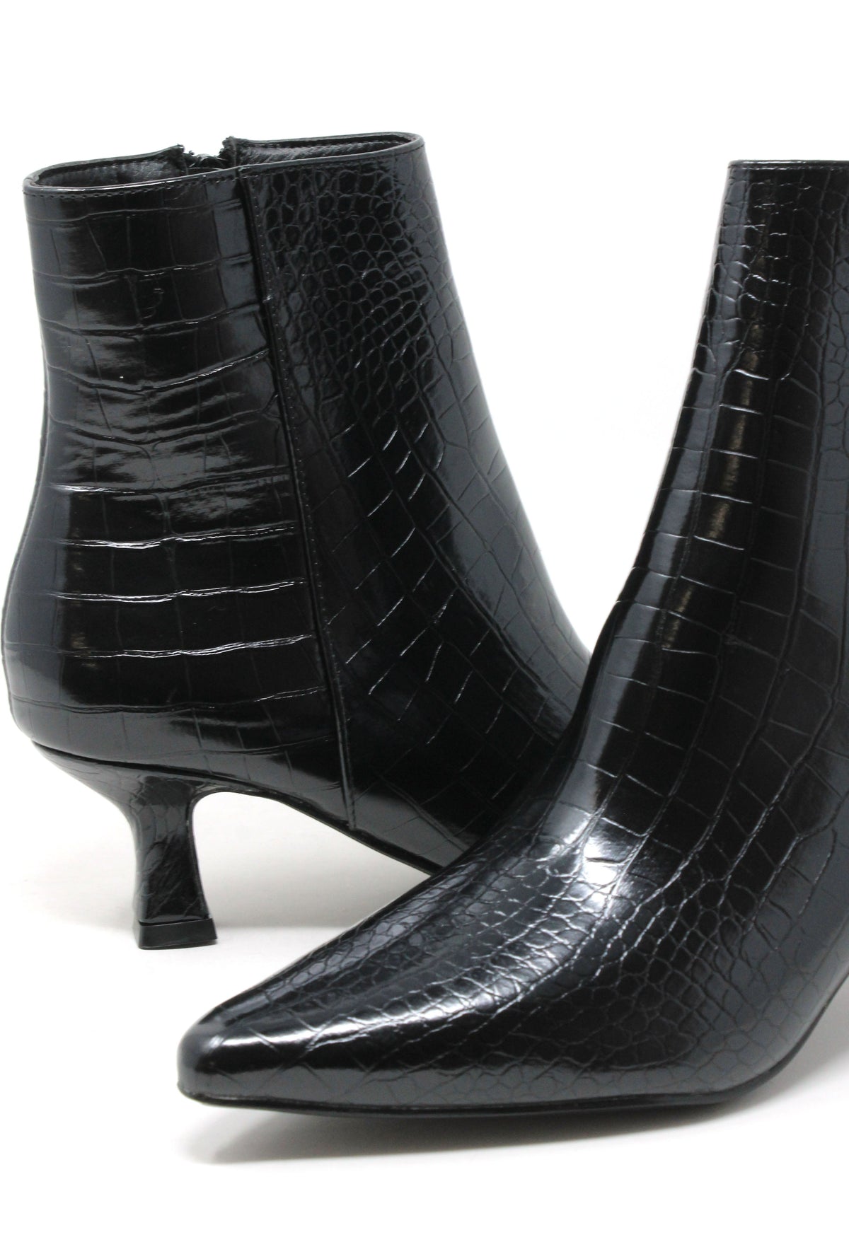 Croc Effect Ankle Boot