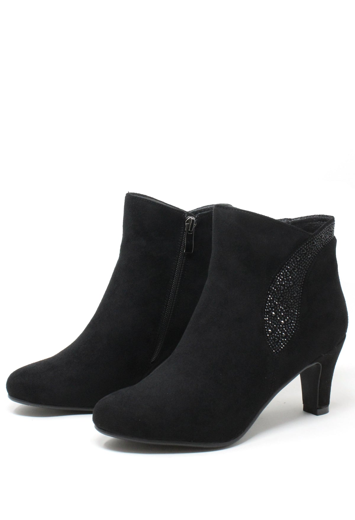 Diamante Feathered Ankle Boot